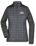 Damen Strick Hybrid Jacke - Grau